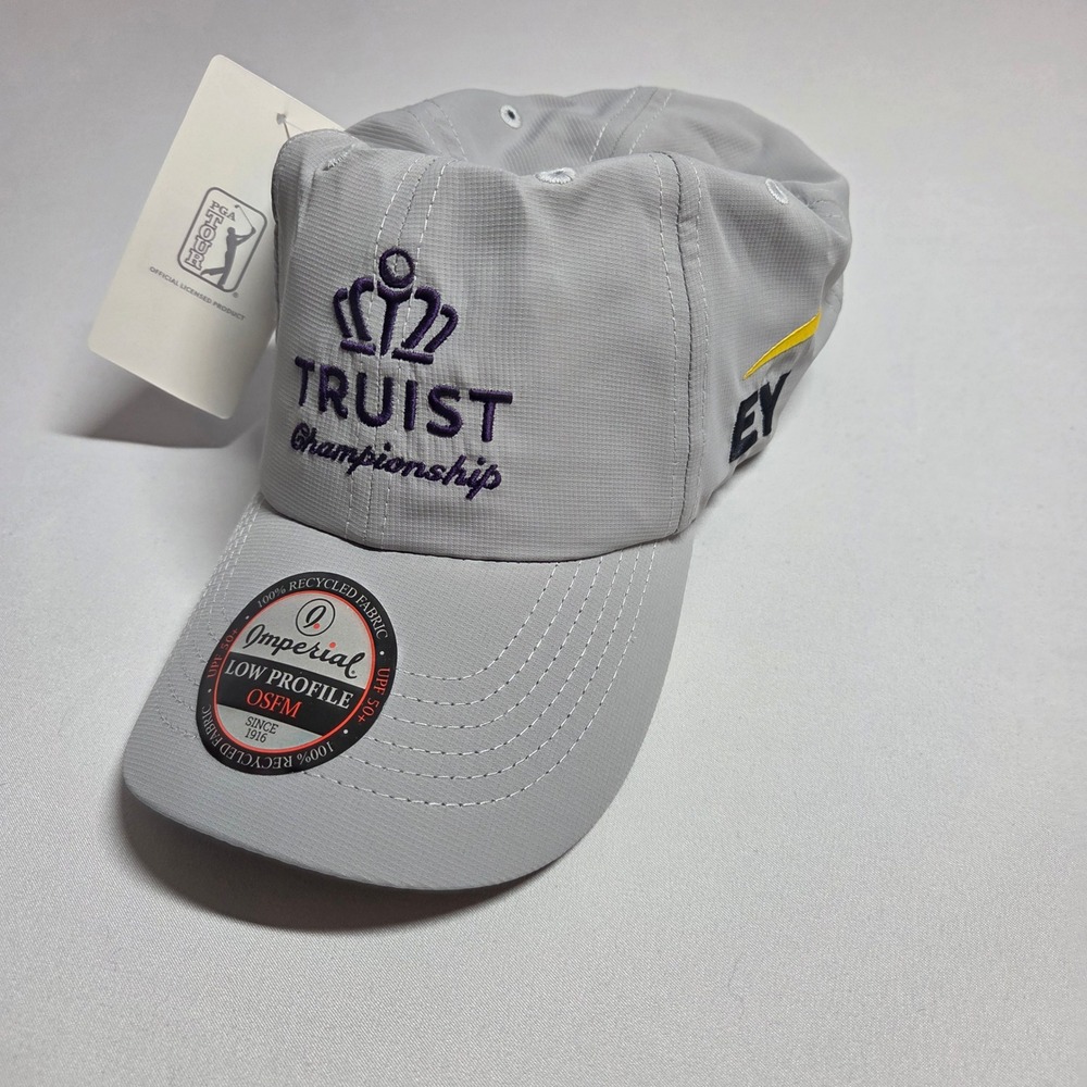 Imperial PGA Tour Truist Championship Golf Hat Gray EY Logo Adjustable Cap NEW